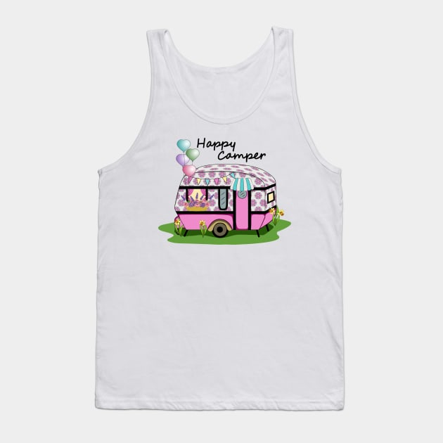 Happy Camper Tank Top by Designoholic